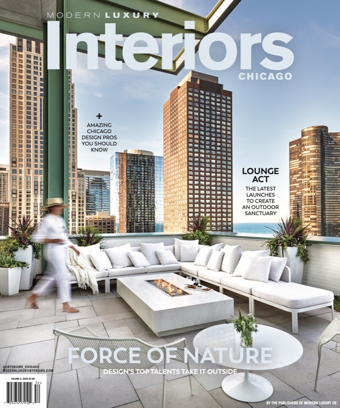 Interiors Chicago magazine cover featuring a Leah Phillips Interiors project