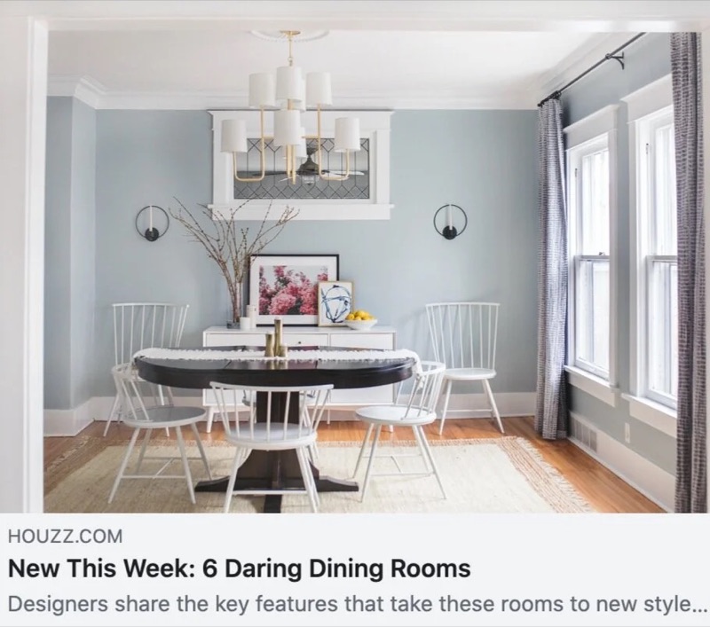 Houzz feature: 6 Daring Dining Rooms, with a dining room by Leah Phillips Interiors